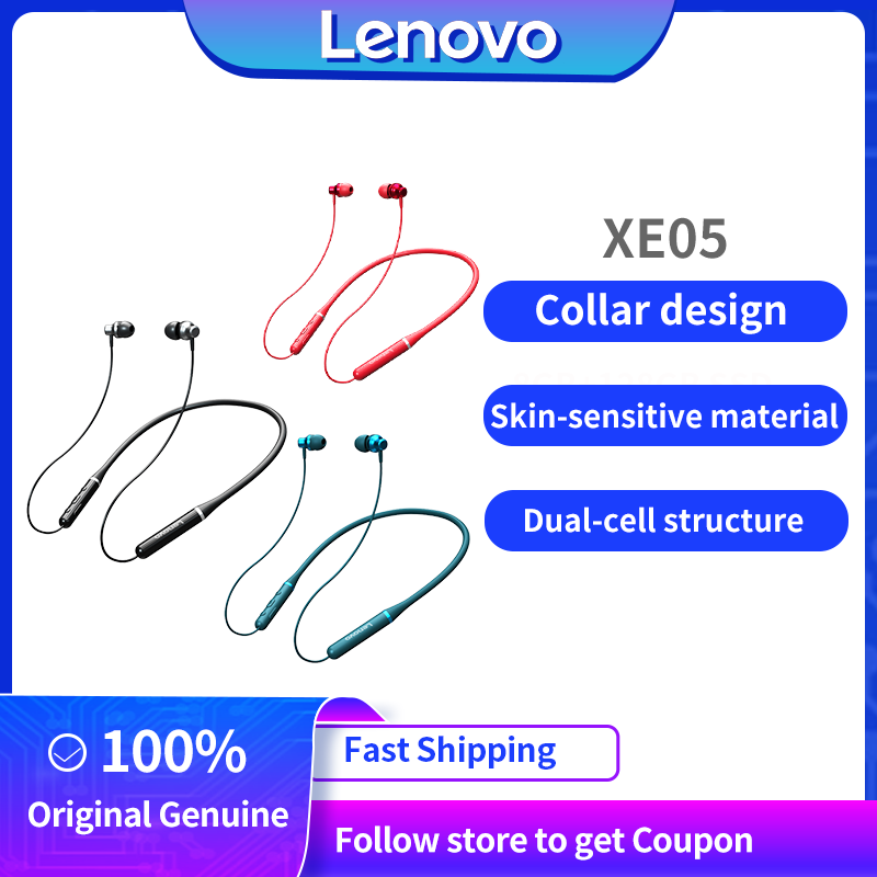 Lenovo XE05 블루투스 이어폰 무선 헤드폰 스테레오 소음 감소 이어폰 방수 스포츠 헤드셋 마이크 Hifi